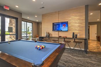 Pool table in clubhouse
